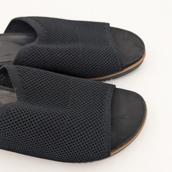 Eileen Fisher Kori Stretch Knit Slide Sandals Women's Black Size US7 EU38 - Picture 10 of 11